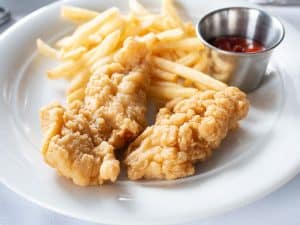 Fried chicken and french fries