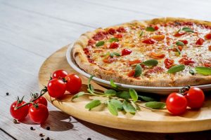 Pizza with tomatoes